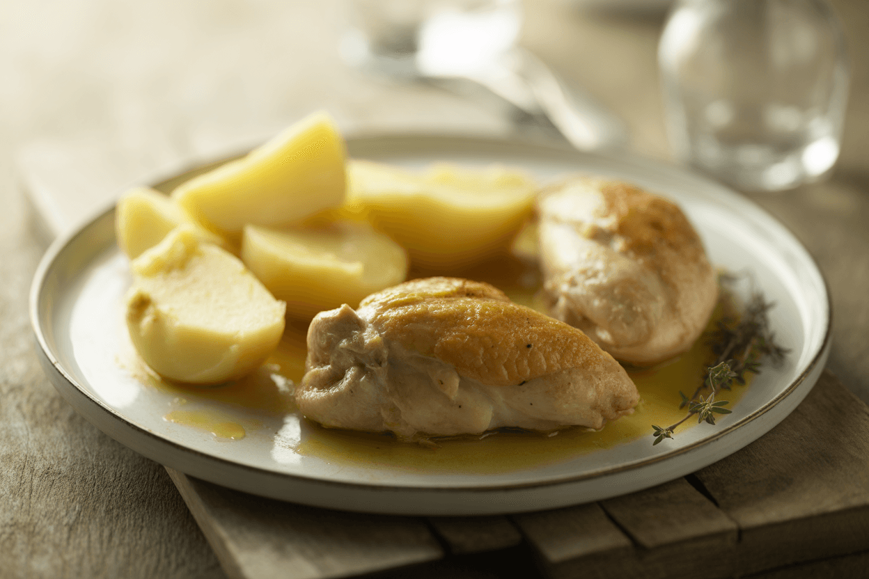Aiguillettes de poulet et pommes de terre au Cookeo