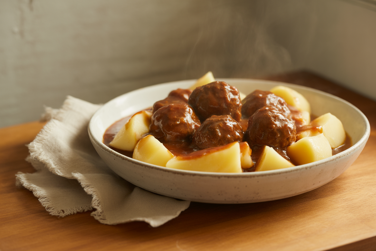 Boulettes de bœuf et pommes de terre à l'autocuiseur