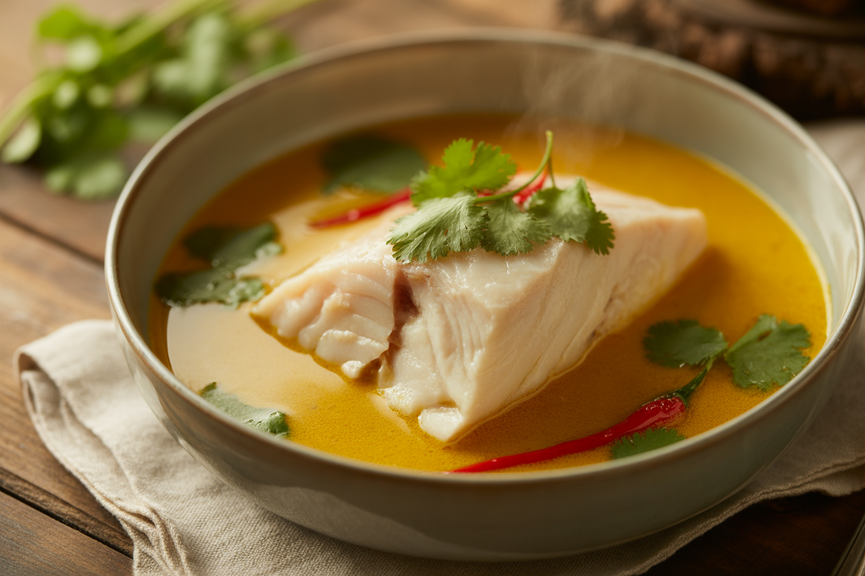 Cabillaud au bouillon thaï