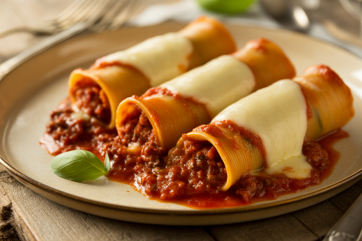 Cannellonis farcis à la bolognaise