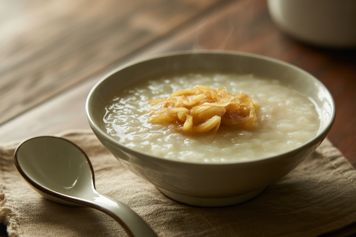 Congee au gingembre et oignon