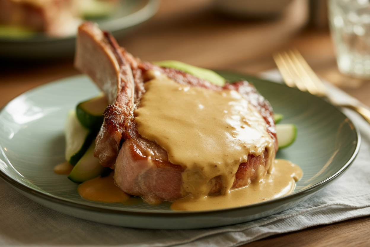 Côte de porc à la moutarde