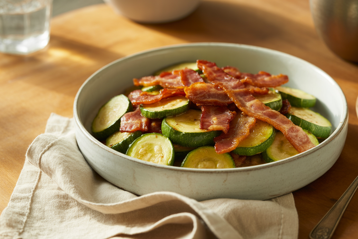 Courgettes et lardons au Cookeo