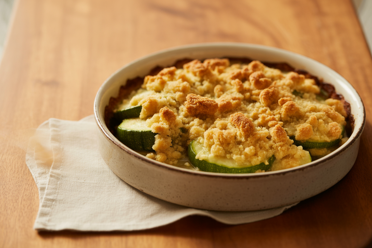 Crumble de courgettes au parmesan