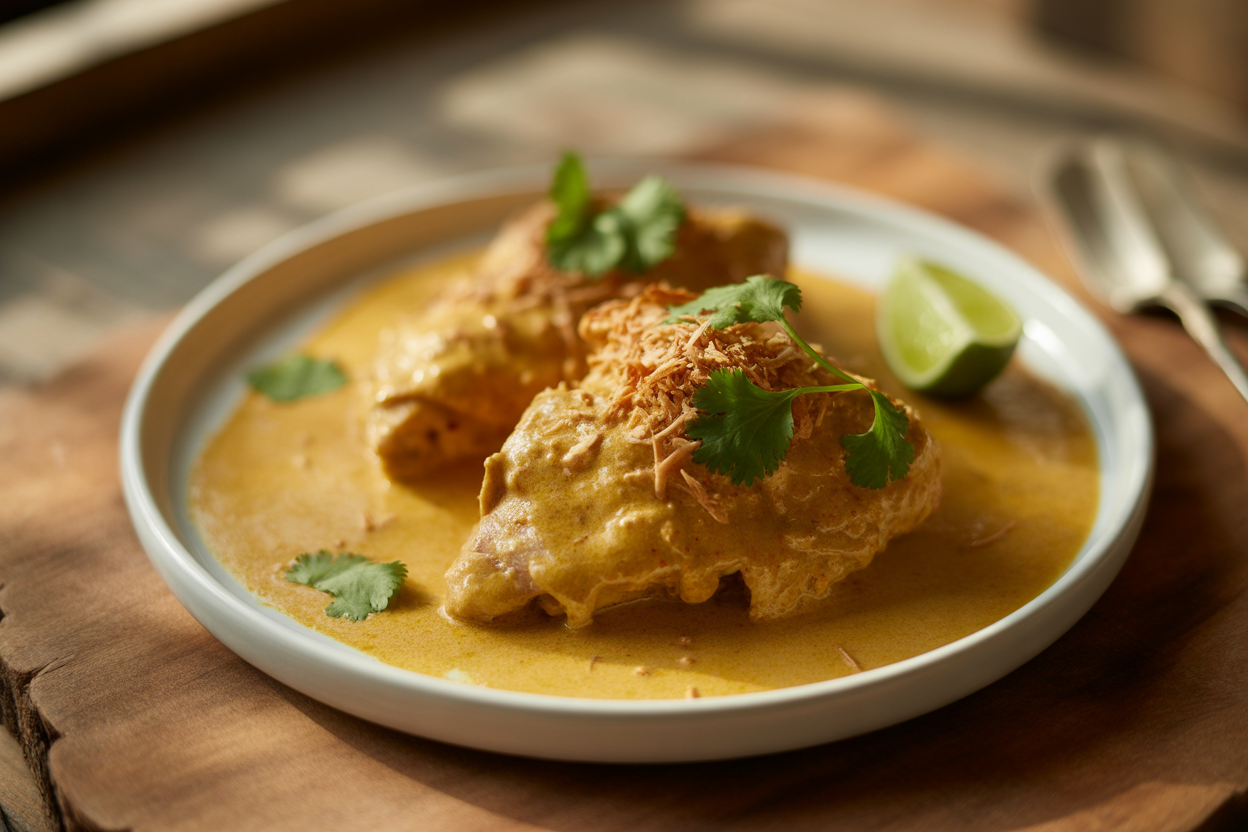 Cuisses de poulet au curry et lait de coco