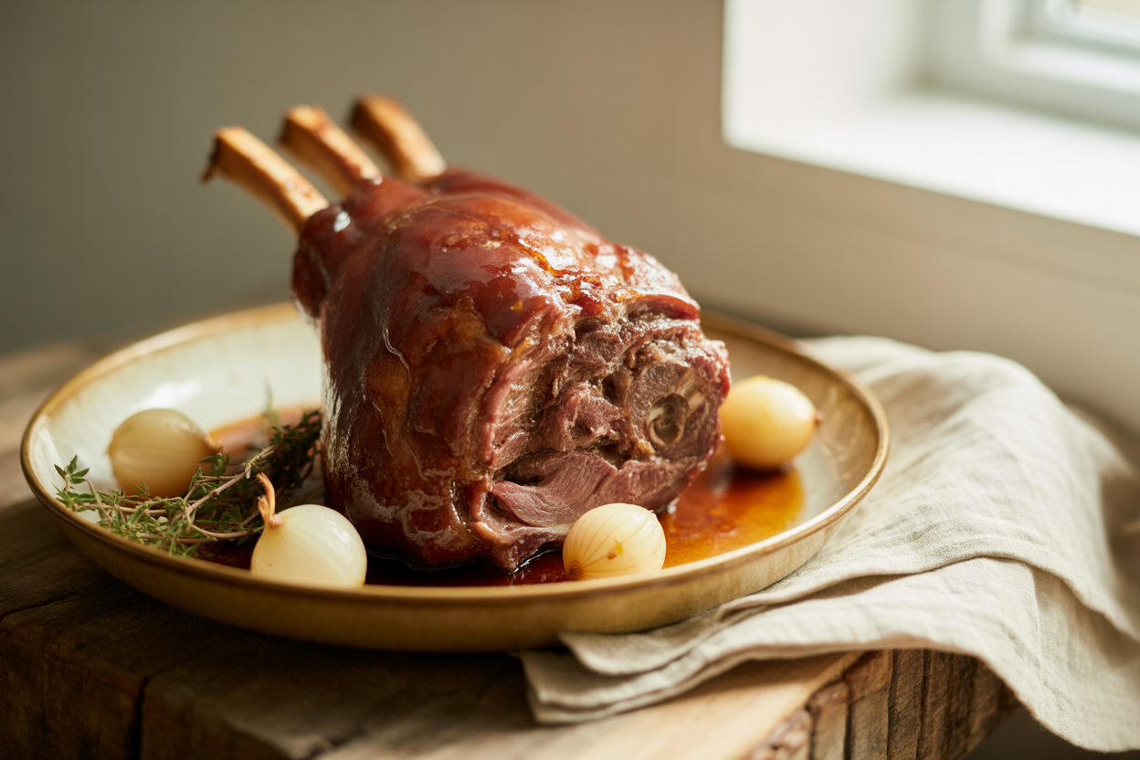 Épaule d'agneau confite au miel
