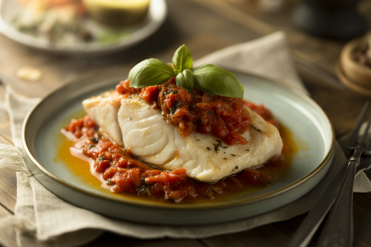 Espadon au four à la tomate