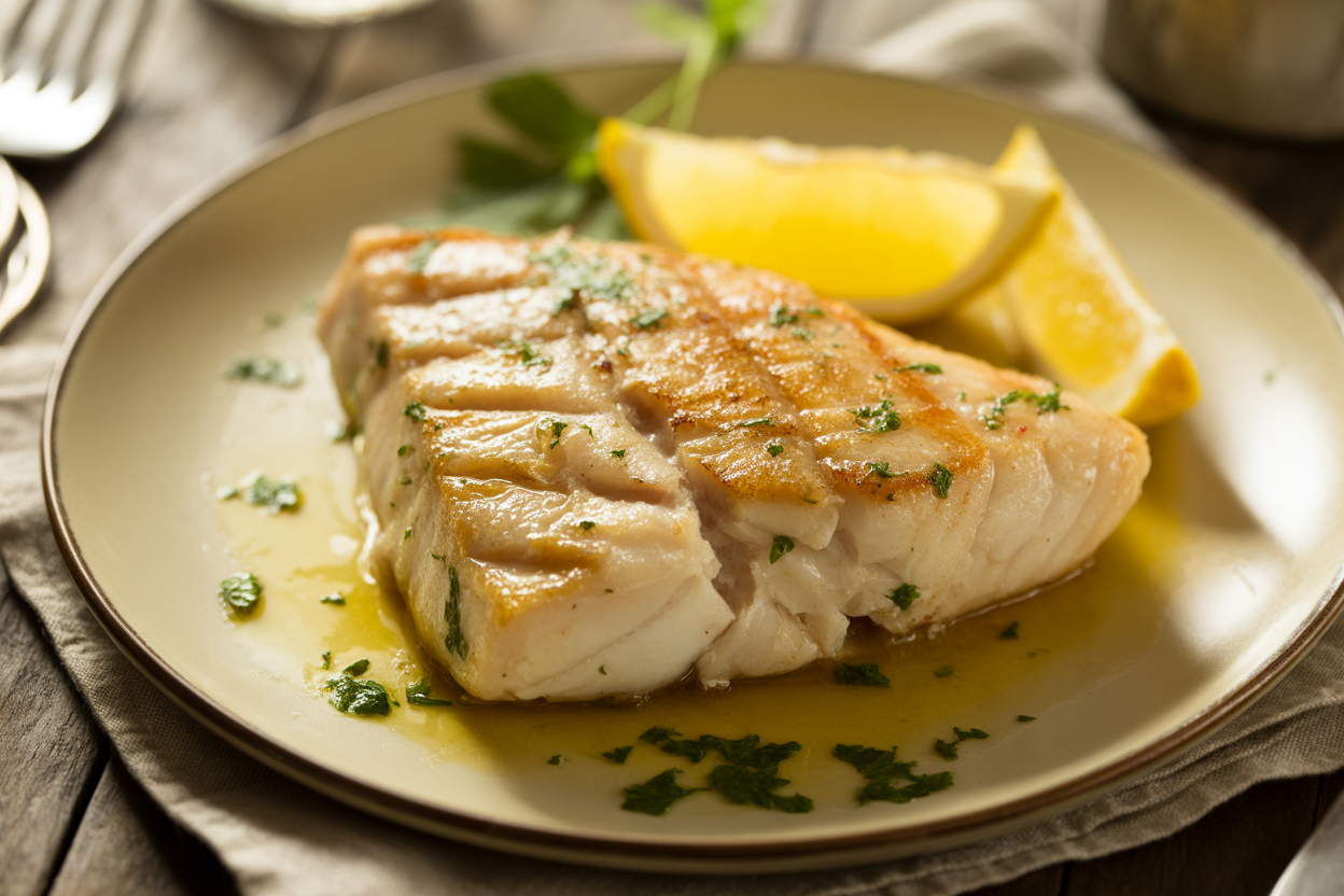 Espadon grillé au citron et persil