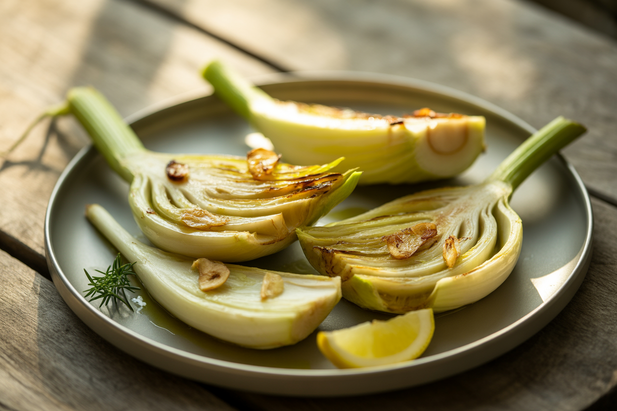 Fenouils grillés à l'ail et citron