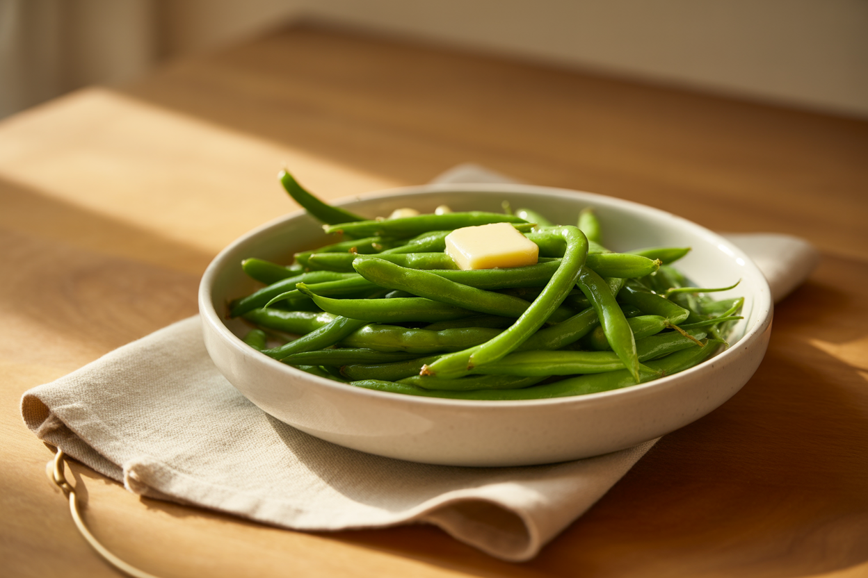 Haricots verts vapeur au Cookeo