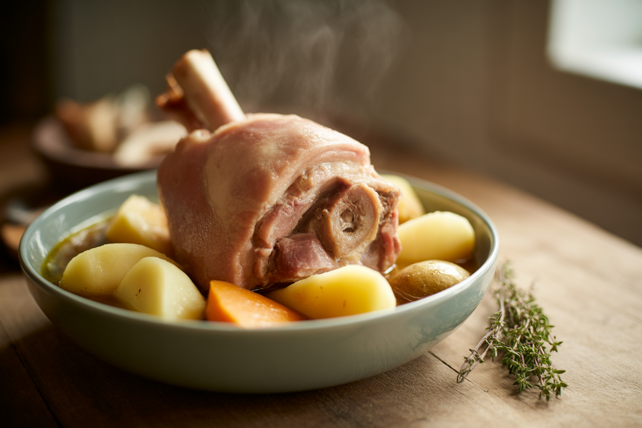 Jarret de porc et pommes de terre à l'autocuiseur
