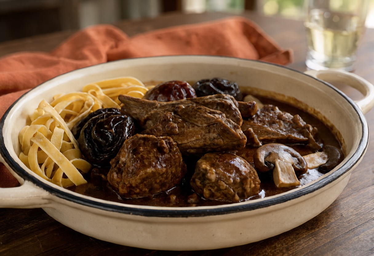 Lapin aux pruneaux et aux champignons au Cookeo