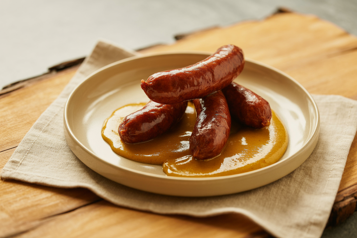 Merguez au four et sauce moutarde-miel