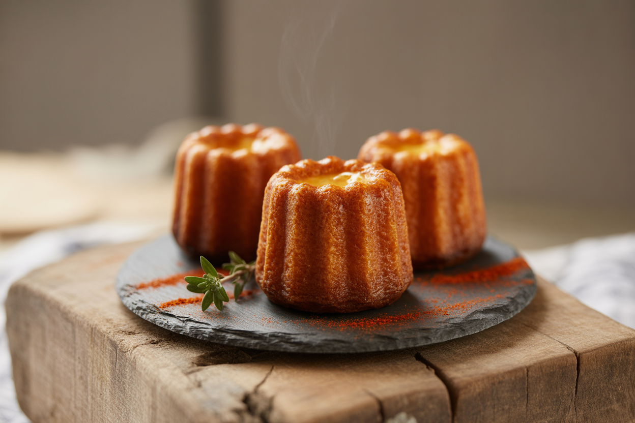 Mini cannelés épicés aux poivrons