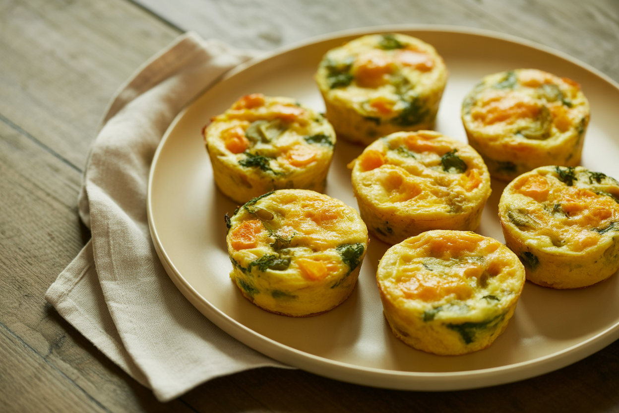 Mini frittatas de légumes au cheddar