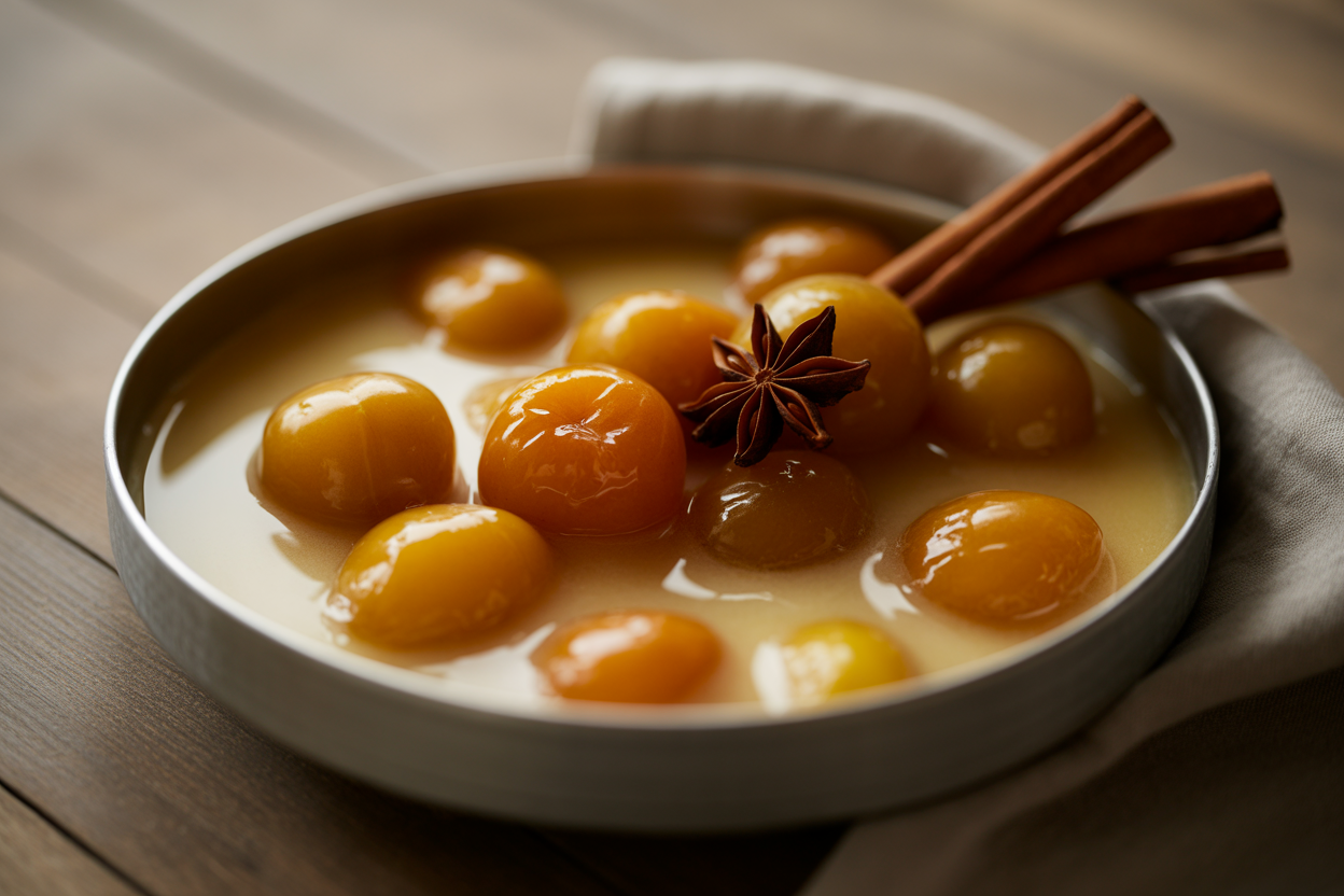 Mirabelles au vin blanc et épices