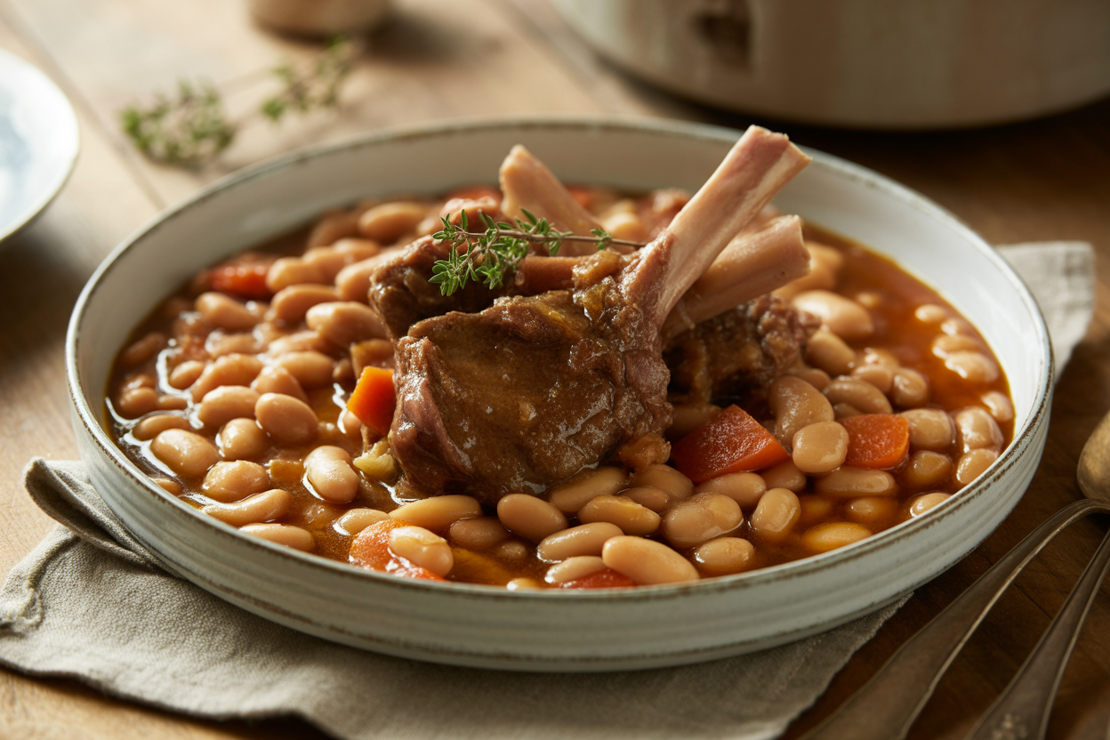 Navarin d'agneau aux haricots blancs