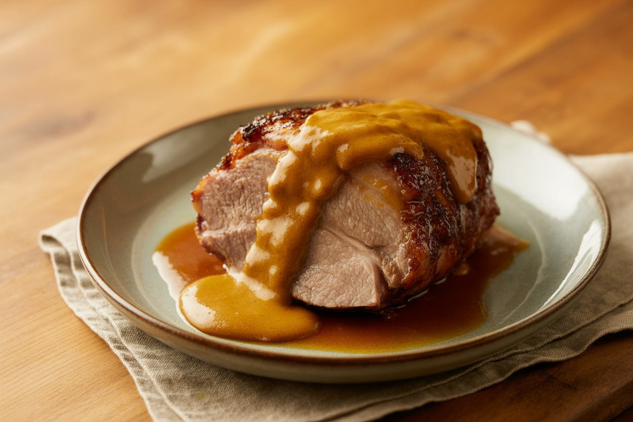 Palette de porc à la moutarde et bière