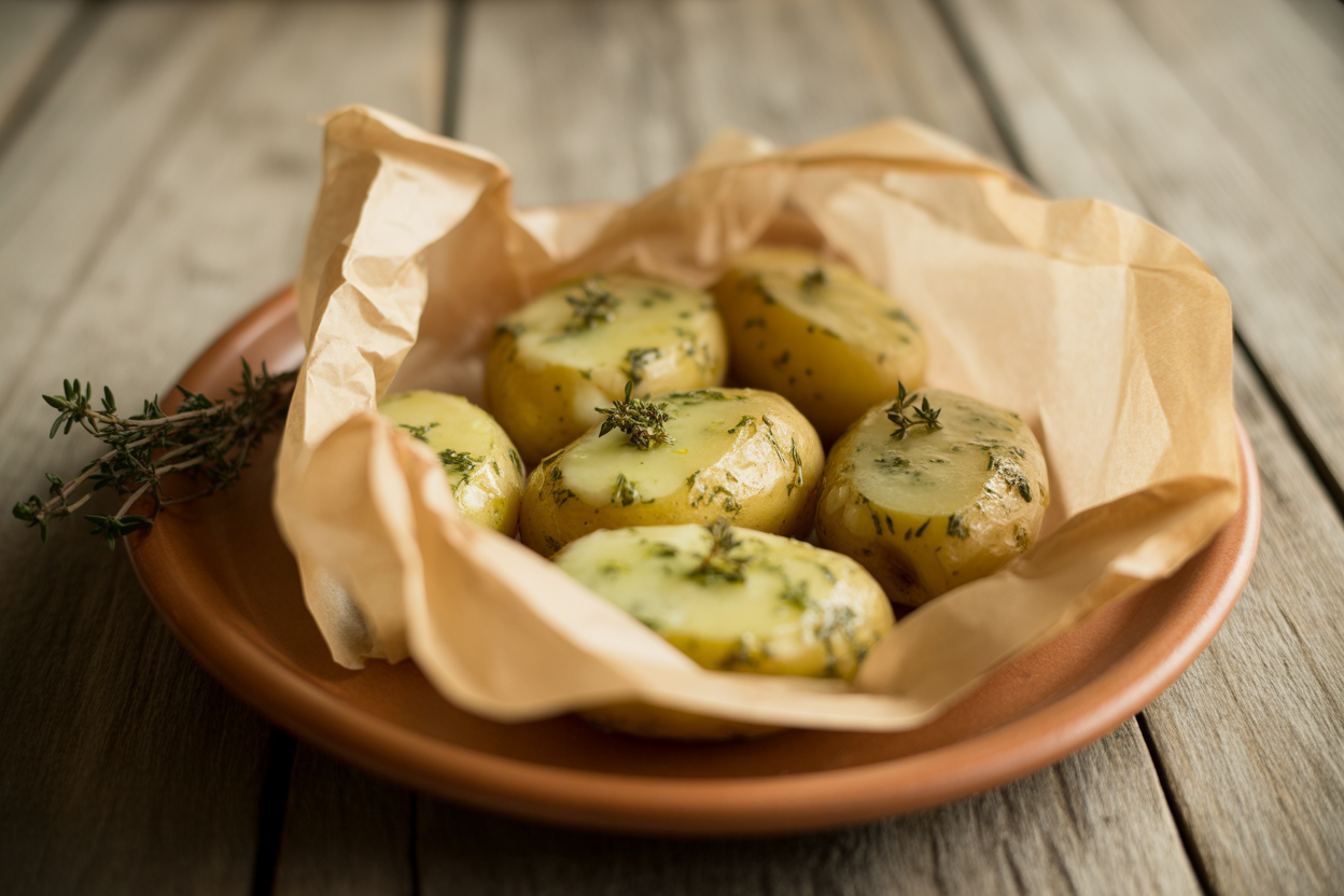 Papillotes de pommes de terre aux herbes