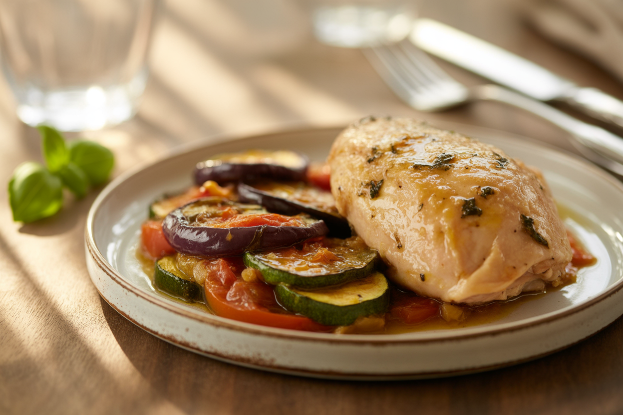 Poulet à la ratatouille au Cookeo