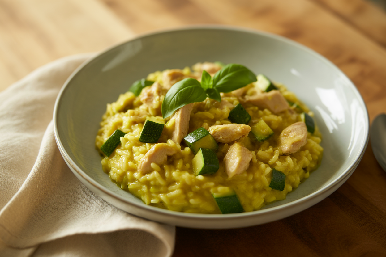 Risotto au poulet et à la courgette au Cookeo