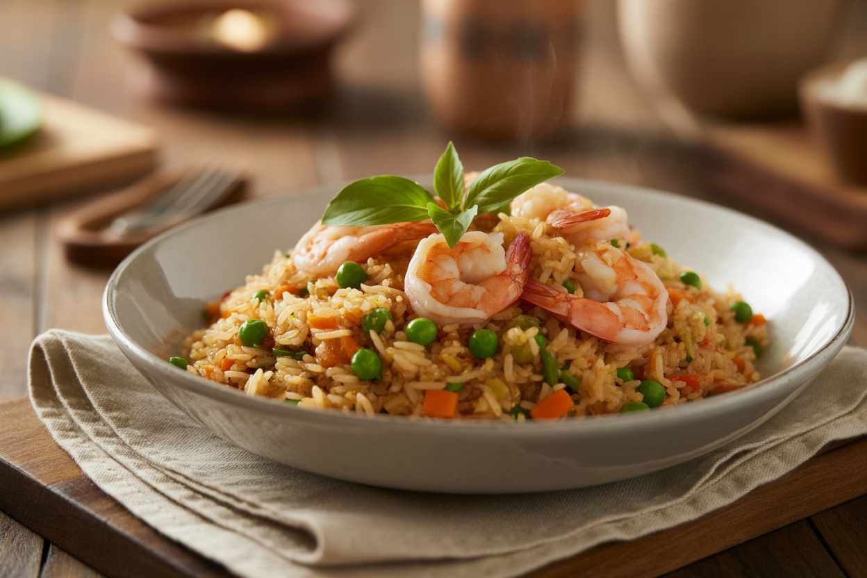 Riz frit thaï aux crevettes