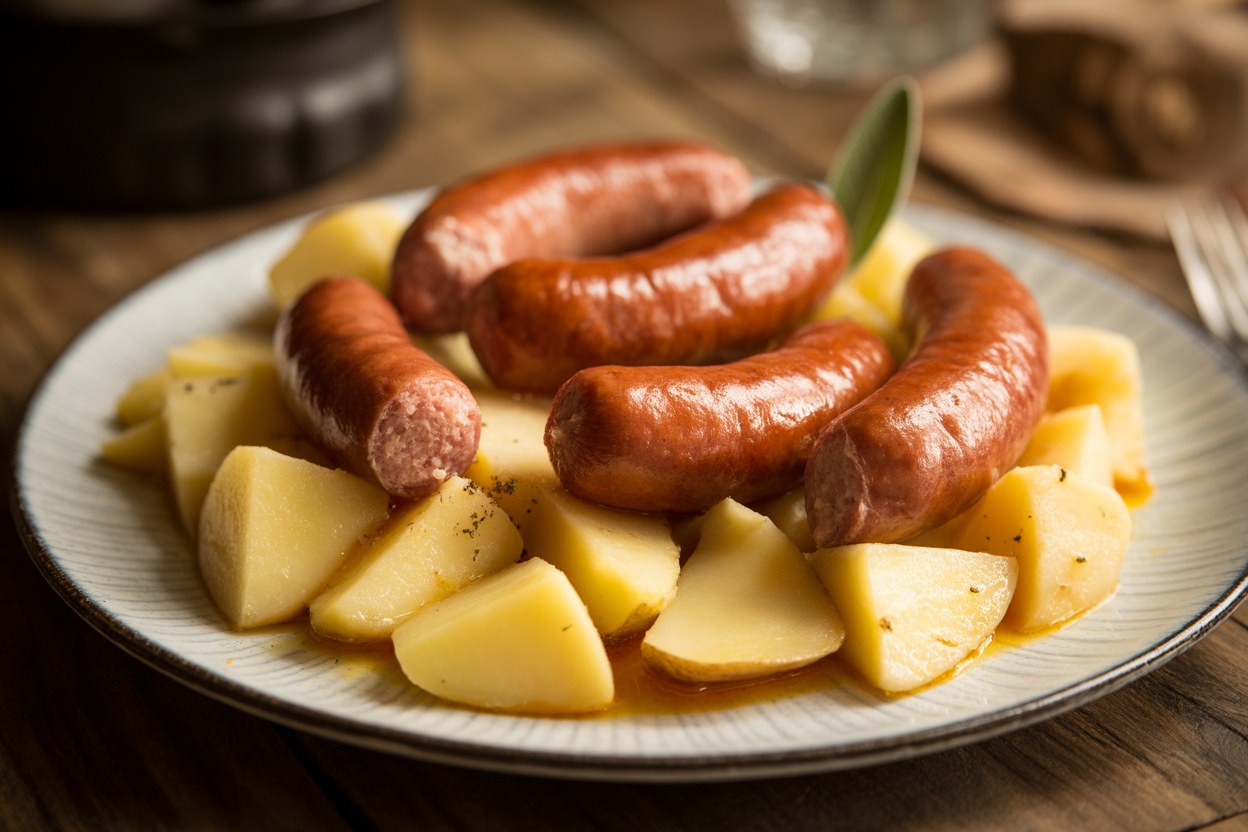 Saucisses de Toulouse et pommes de terre au Cookeo