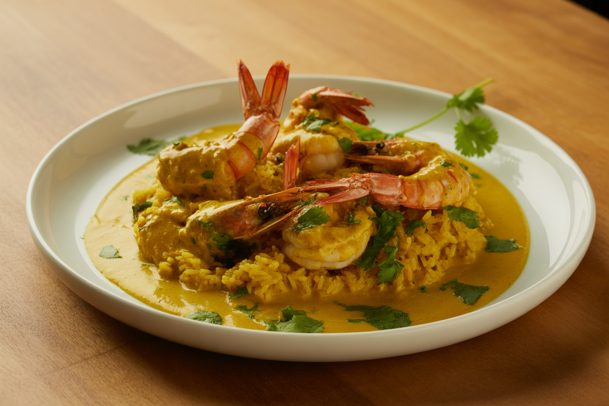 Scampis au curry