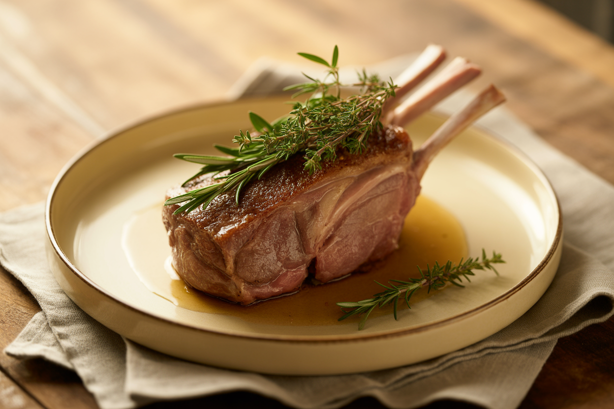 Selle d'agneau en cocotte aux herbes