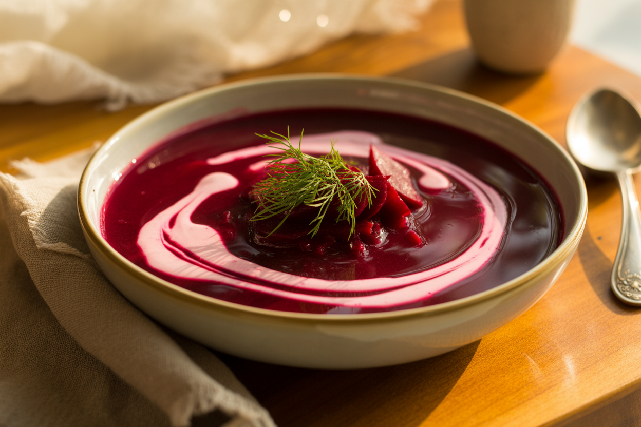Soupe froide lituanienne à la betterave et au kéfir