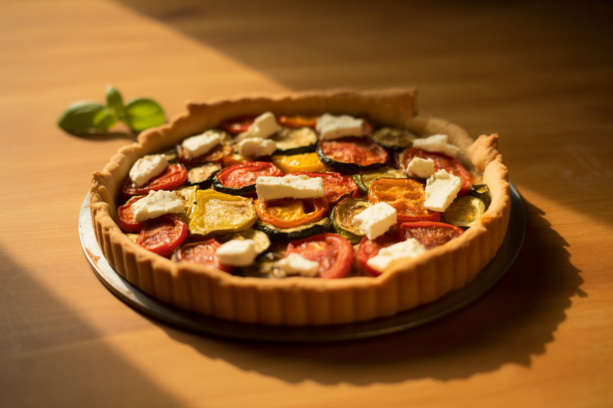 Tarte rustique aux légumes du soleil et feta